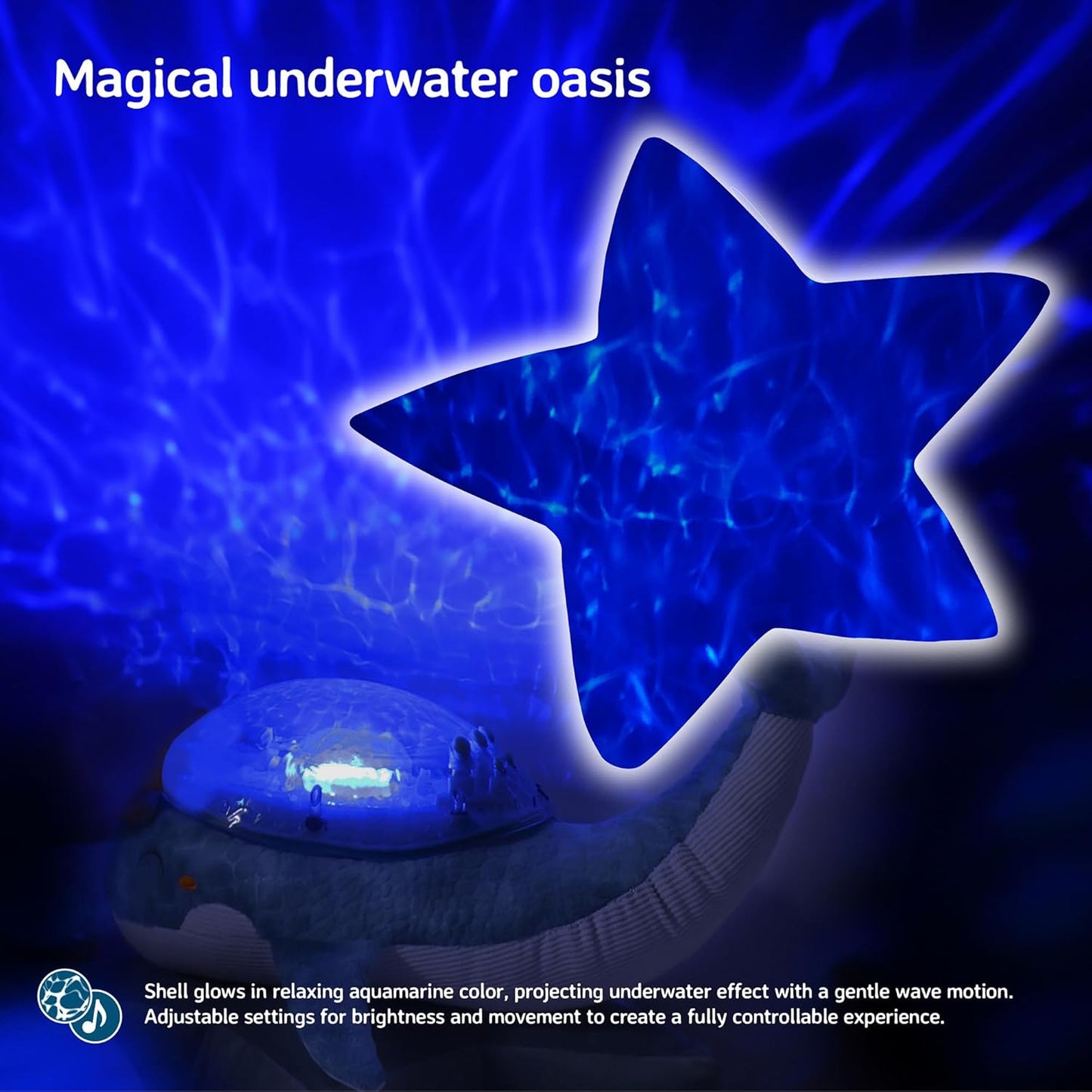 Cloud b Ocean Projector Nightlight with White Noise Soothing Sounds | Adjustable Settings and