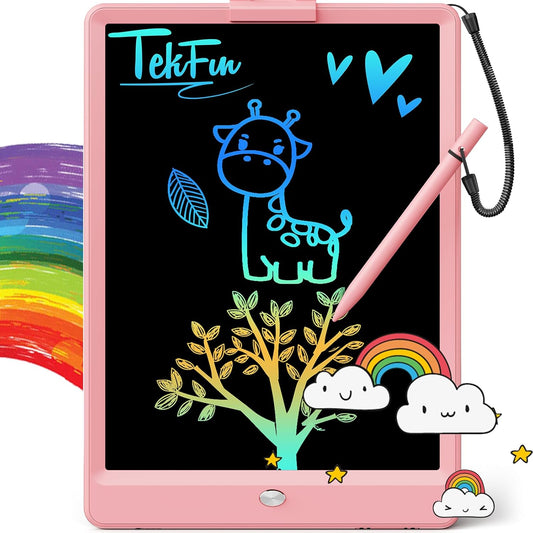 TEKFUN LCD Writing Tablet Doodle Board, 10inch Colorful Drawing Pad for Kids, Mess Free Coloring
