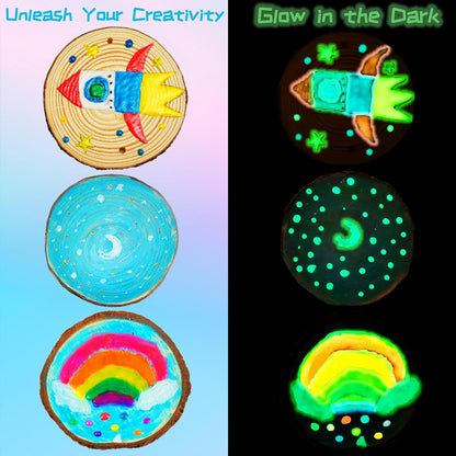 KIRKOTOY Wooden Crafts Kit for Kids-Glow in The Dark-Arts & Crafts Gifts for Boys Girls Age 6-12