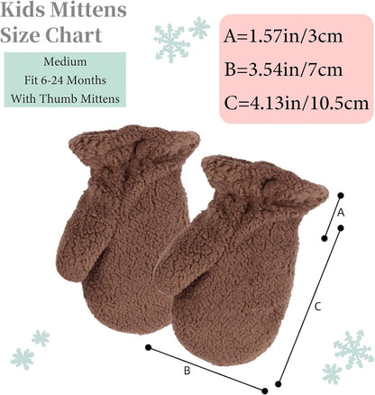 Zsedrut Baby Boys Winter Glove Warm Toddler Infant Girls Mittens Fleece Lined Gloves 1-7 Years