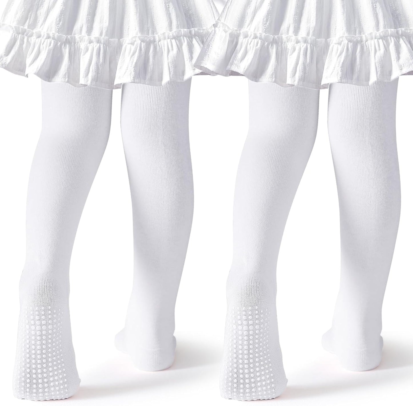 Baby Tights Non Slip Toddler Stockings Tights with Grippers Seamless Soft Cotton Knit Leggings