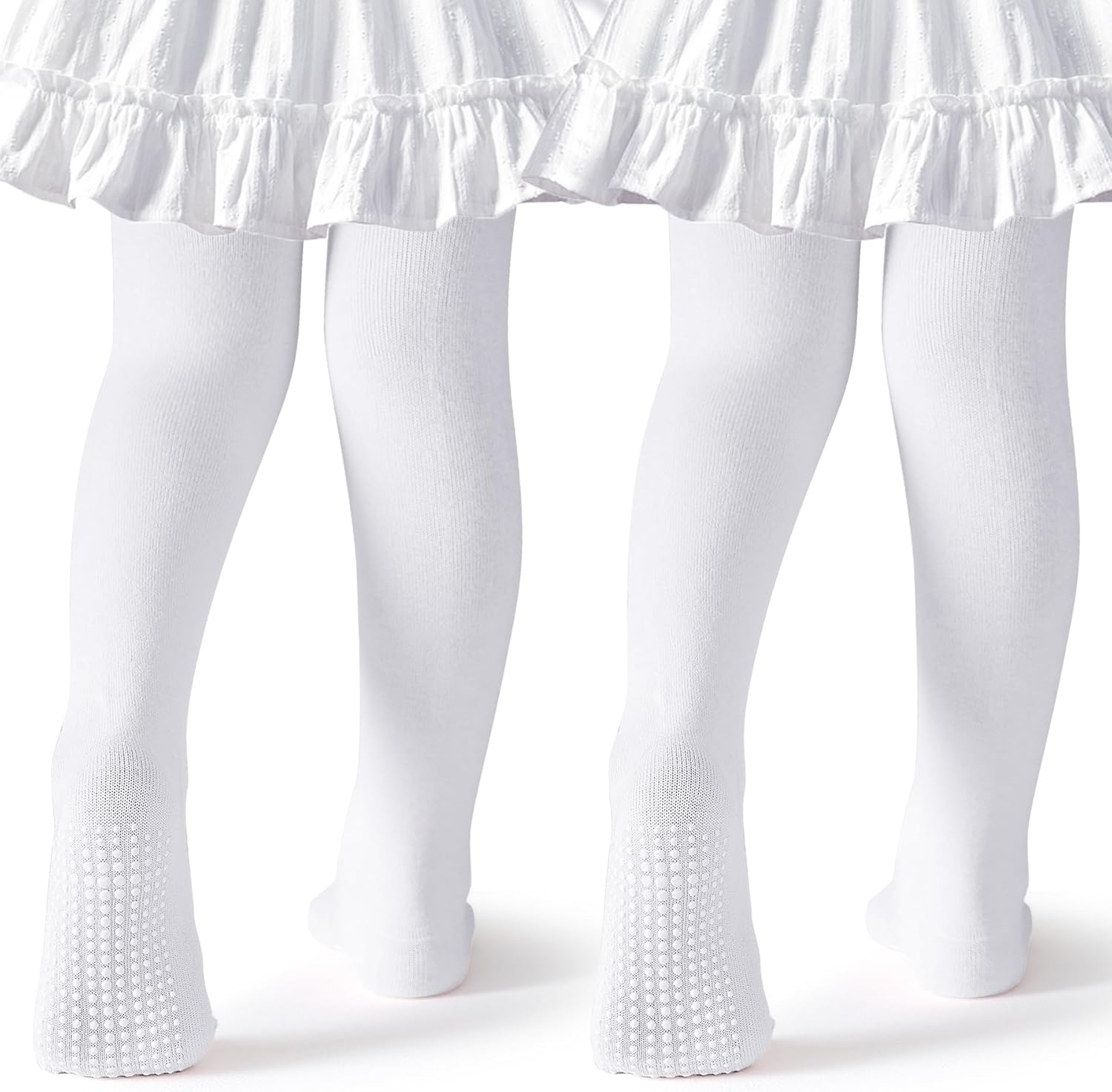 Baby Tights Non Slip Toddler Stockings Tights with Grippers Seamless Soft Cotton Knit Leggings