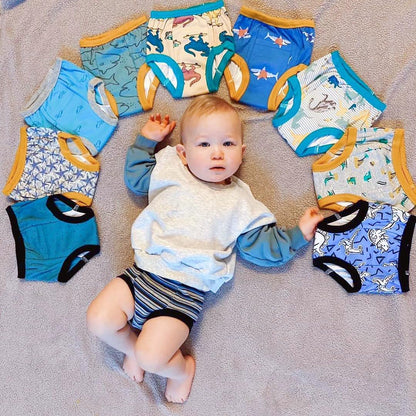 BIG ELEPHANT Potty Training Underwear - 10 Pack, 100% Cotton Absorbent Unisex Toddler Pee Pants for