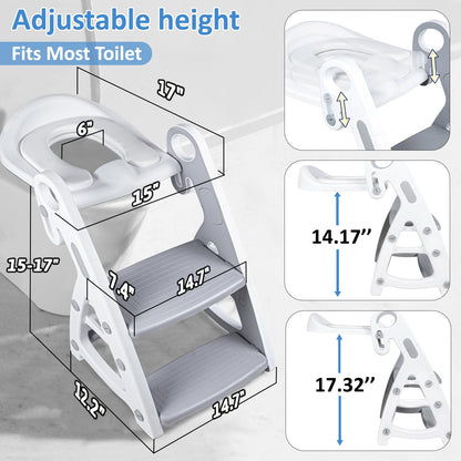 Primlect Potty Training Toilet, 2-in-1 Stable Potty Seat with Step Stool