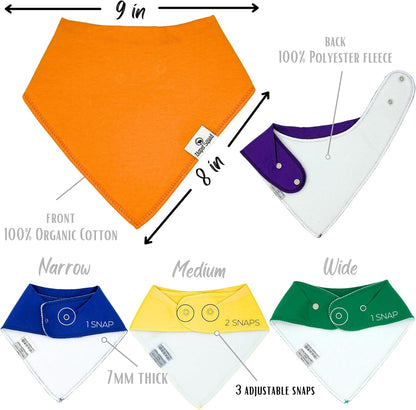 DiaperSquad's Baby Bibs for Drooling and Teething, Bibs for Boys, Baby Girl - Solid Cotton Baby