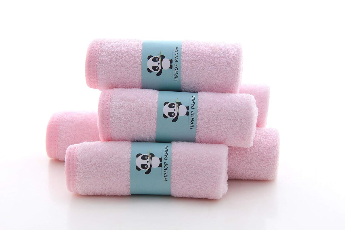 HIPHOP PANDA Baby Washcloths, Rayon Made from Bamboo - 2 Layer Ultra Soft Absorbent Newborn Bath