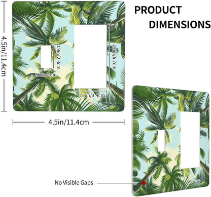 Summer Sky Coconut Palms Trees Green Plants Leaf Outlet Covers 1 Toggle 1 Rocker Combination