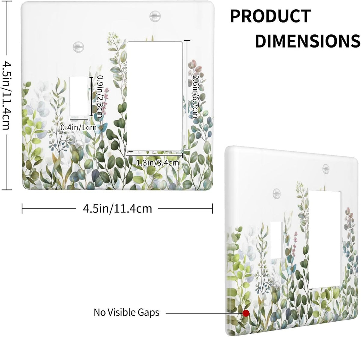 Green Eucalyptus Leaf Plant Herbs Springnature Outlet Covers 1 Toggle 1 Rocker Combination