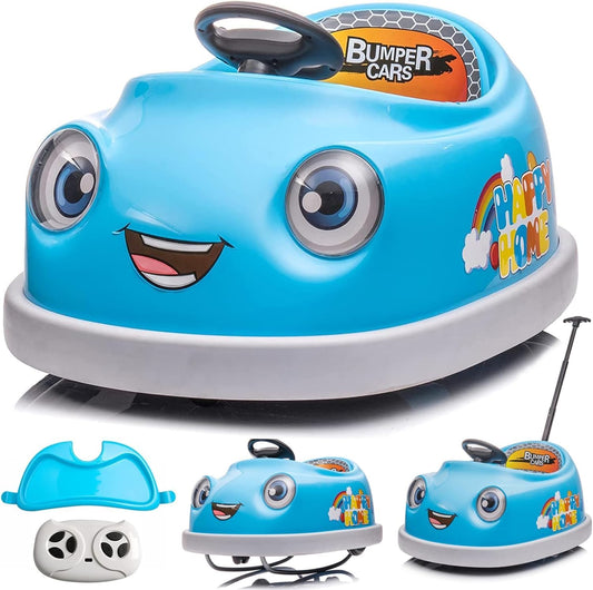 12V Dual Battery Electric Ride on Kids Bumper Car w/Remote Control,360 Degree Spin,Push Rod Rocker
