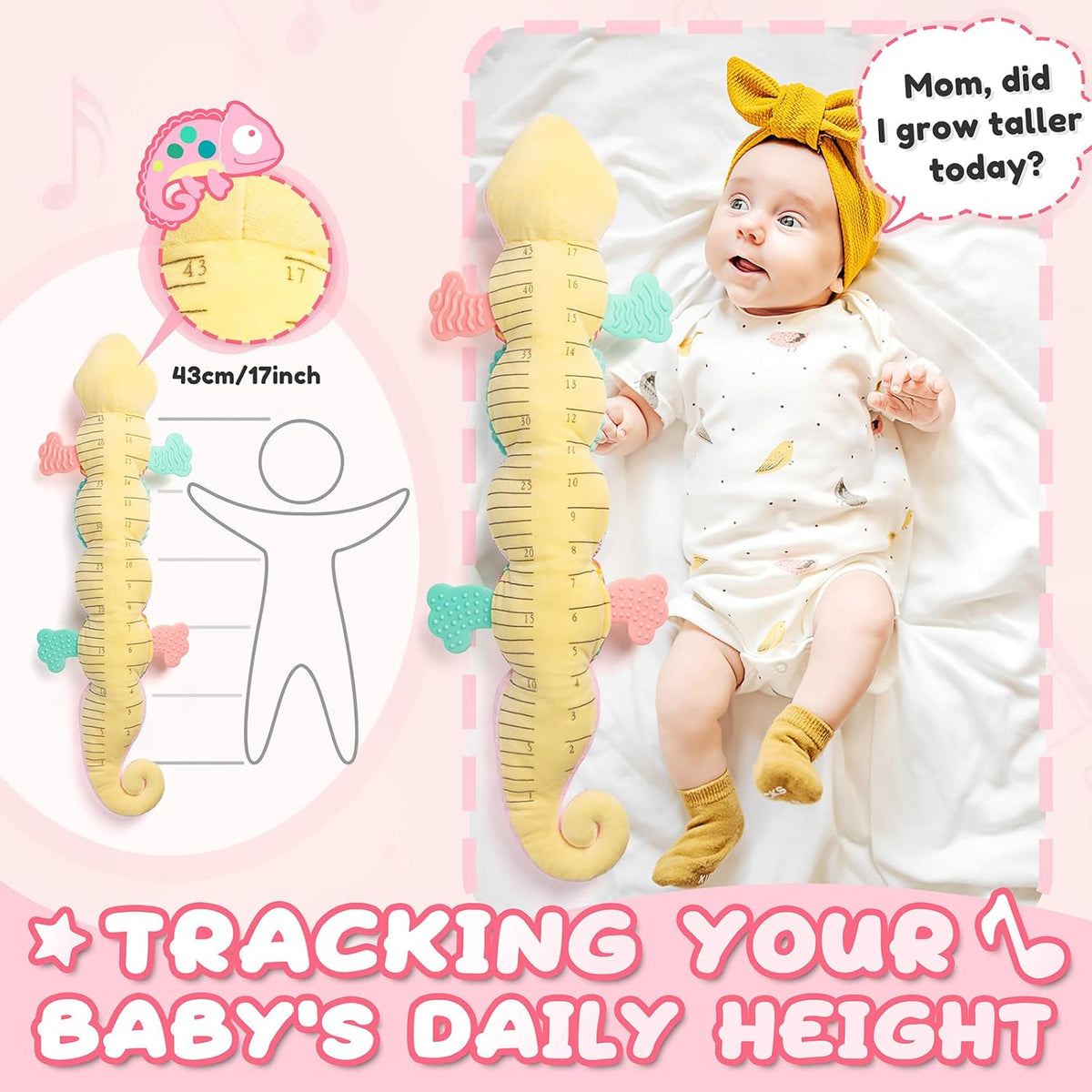 Baby Toys 0-6-12 Months, Musical Stuffed Animal Activity Soft Toys with Multi-Sensory
