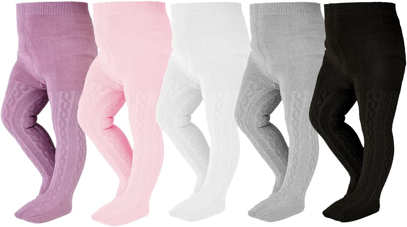 EPEIUS Baby Girl Tights Thick Cable Knit Leggings Stockings Cotton Pantyhose for Newborn Infant