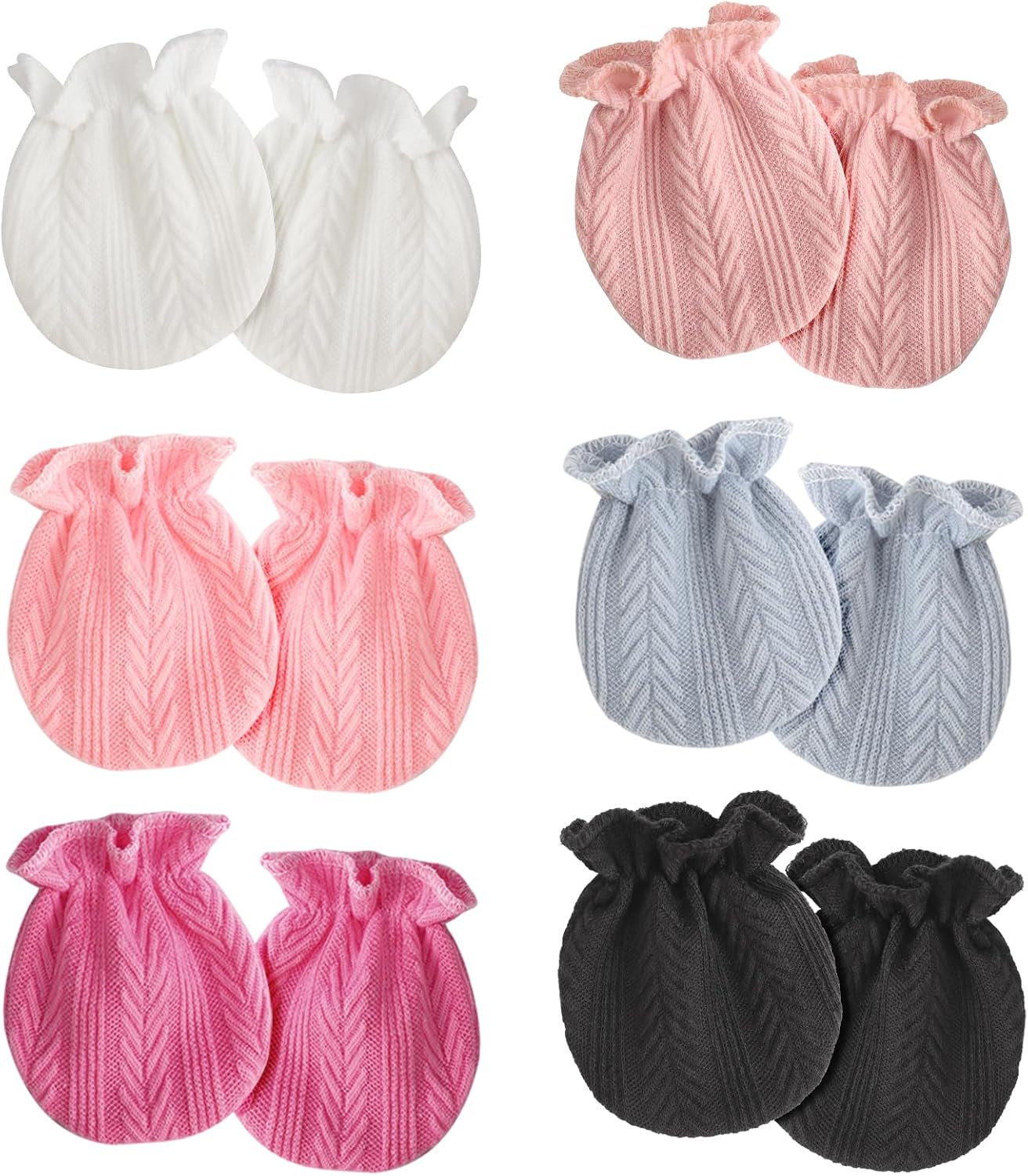 Newborn Baby Mittens No Scratch Cotton Elastic Wrist Gloves Infant Toddler Mittens for Baby Boy