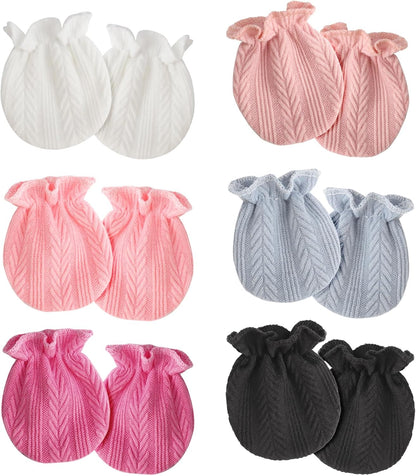 Newborn Baby Mittens No Scratch Cotton Elastic Wrist Gloves Infant Toddler Mittens for Baby Boy