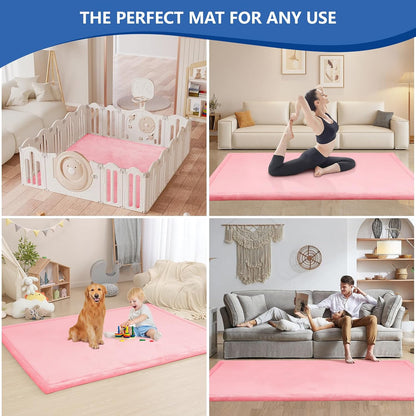 Baby Play Mat for Floor,1.3" Thick Memory Foam Tummy Time Mat for