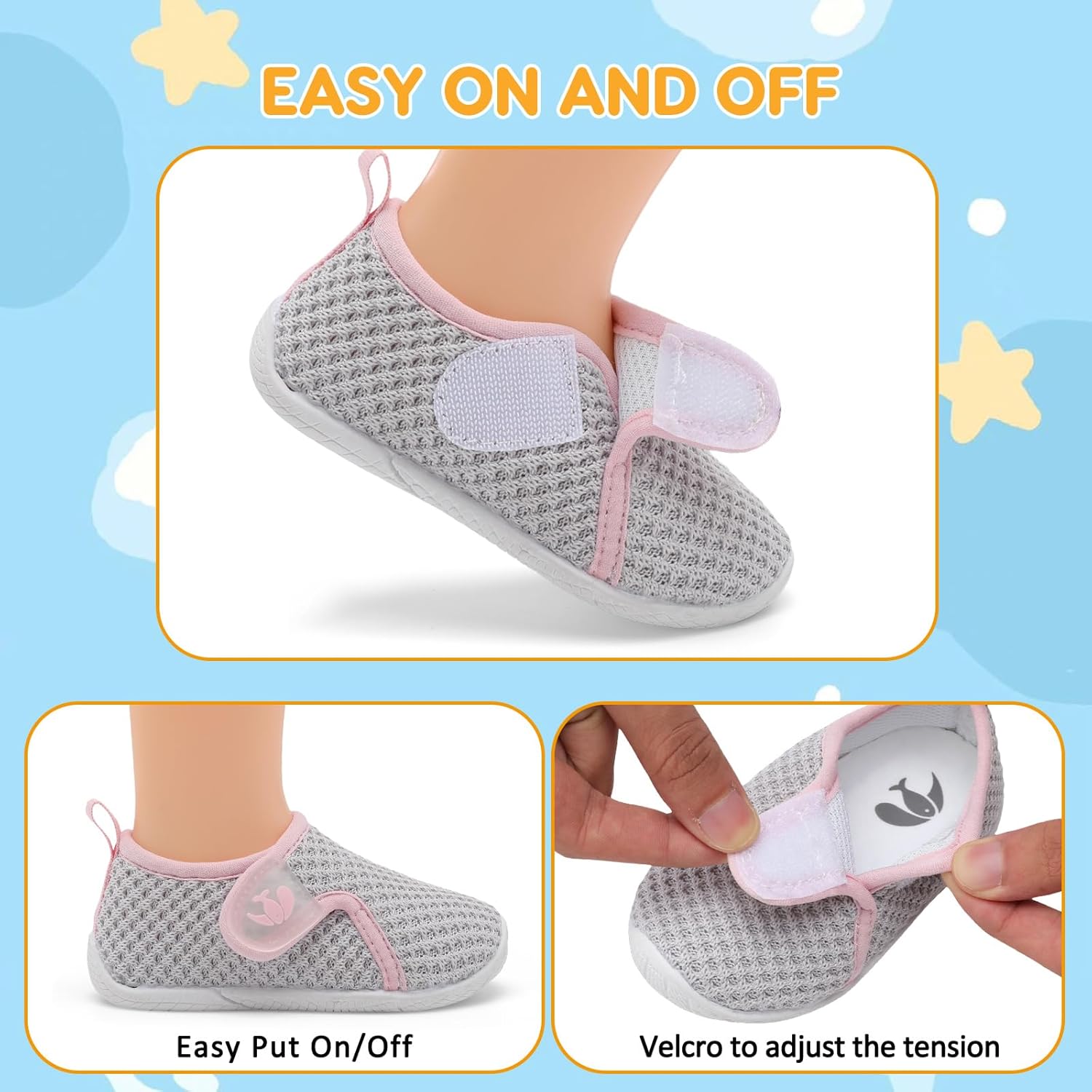 FEETCITY Toddler Walking Shoes Slip On Toddler Shoes Boys Girls Kids Sports Sneakers Casual School
