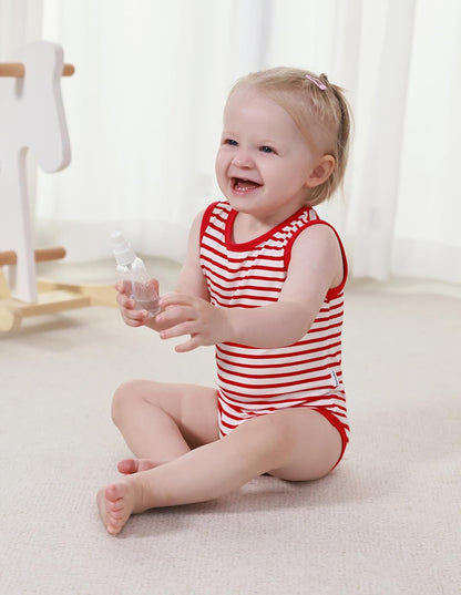Baby Boy Girl Pajamas Toddler Infant Unisex Sleeveless Sleep Bodysuit Sleepwear Newborn Snap Snug