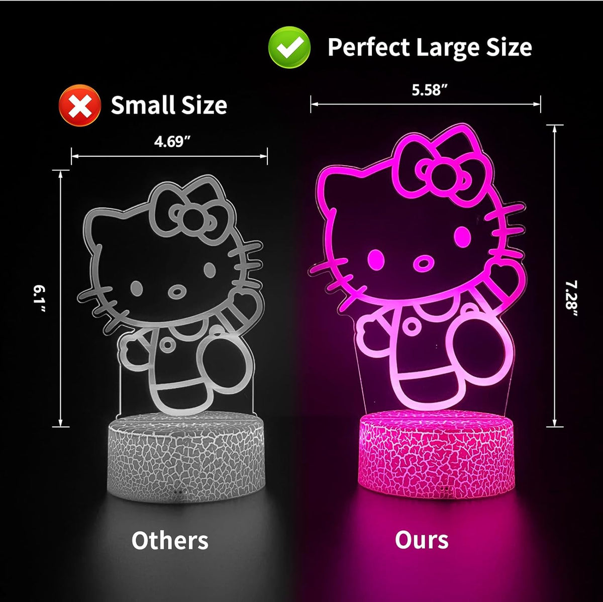 Cat Night Light Cute Night Light - Anime Charater 16 Color Change Decor Kitty Lamp with Remote