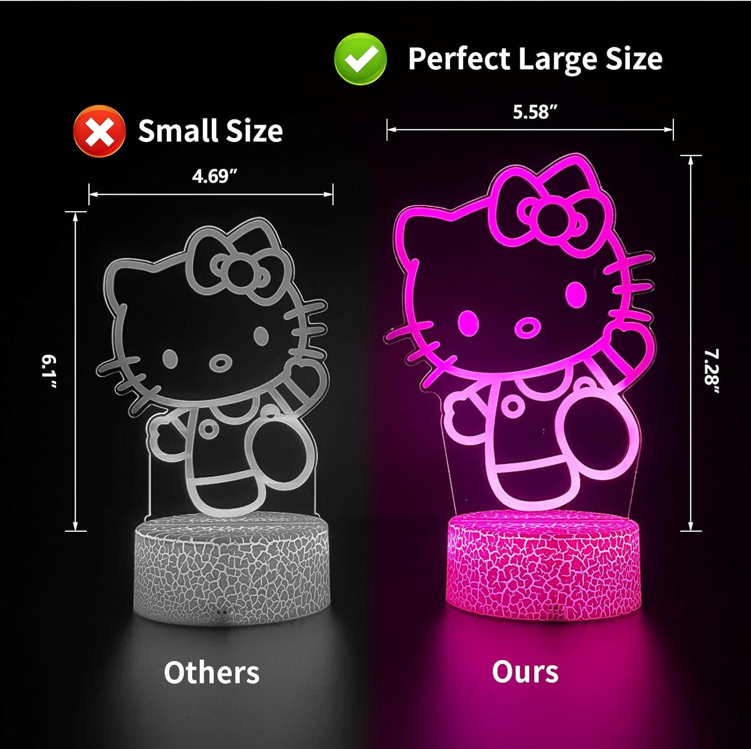 Cat Night Light Cute Night Light - Anime Charater 16 Color Change Decor Kitty Lamp with Remote