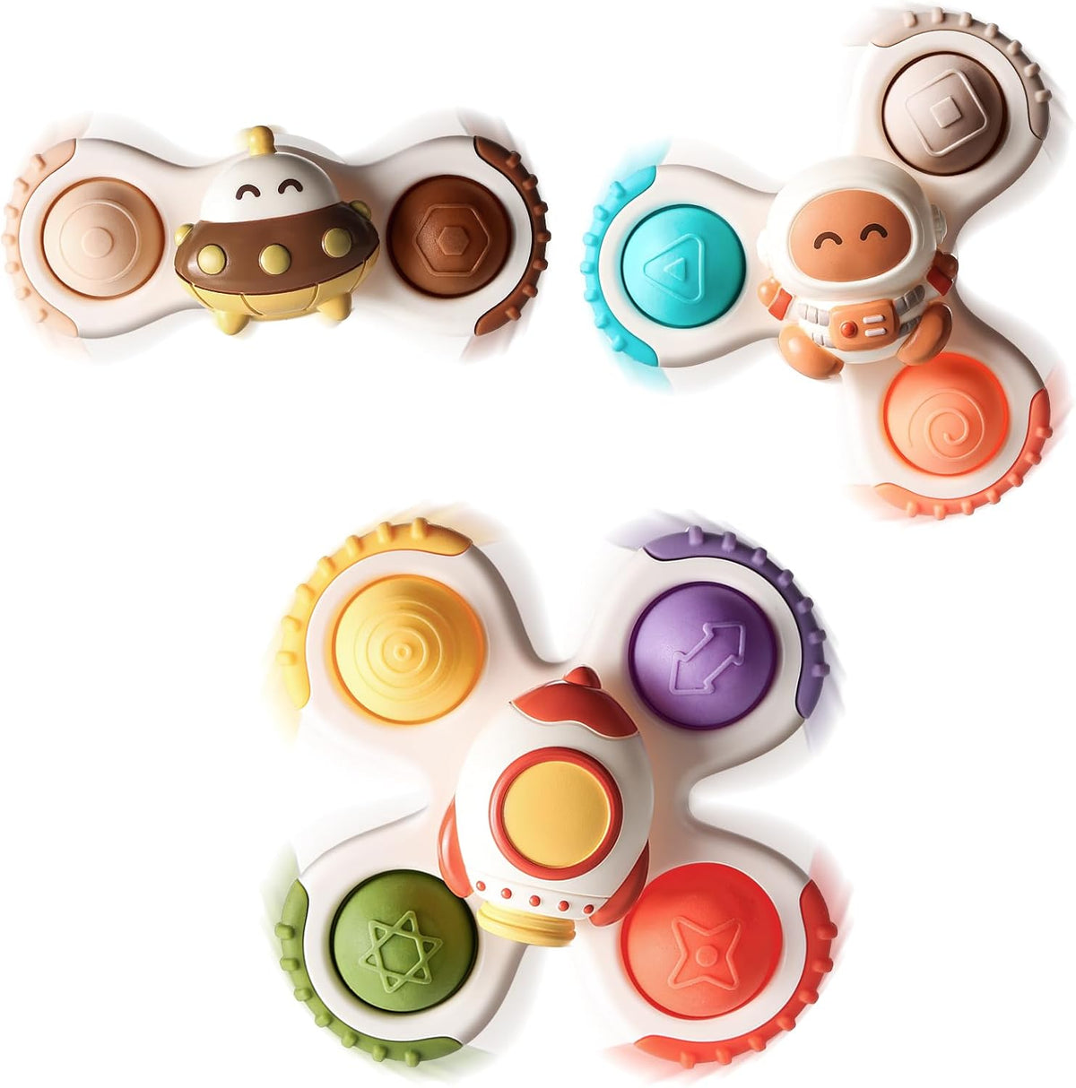 ALASOU 3PCS Pop Suction Cup Spinner Toys for 1 Year Old Boy Girl|Novelty Spinning Tops Toddler Toys