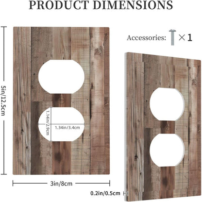 Decorative Outlet Covers Retro Wood Plank Vintaga Wooden Board 1 Gang Duplex Light Switch Cover