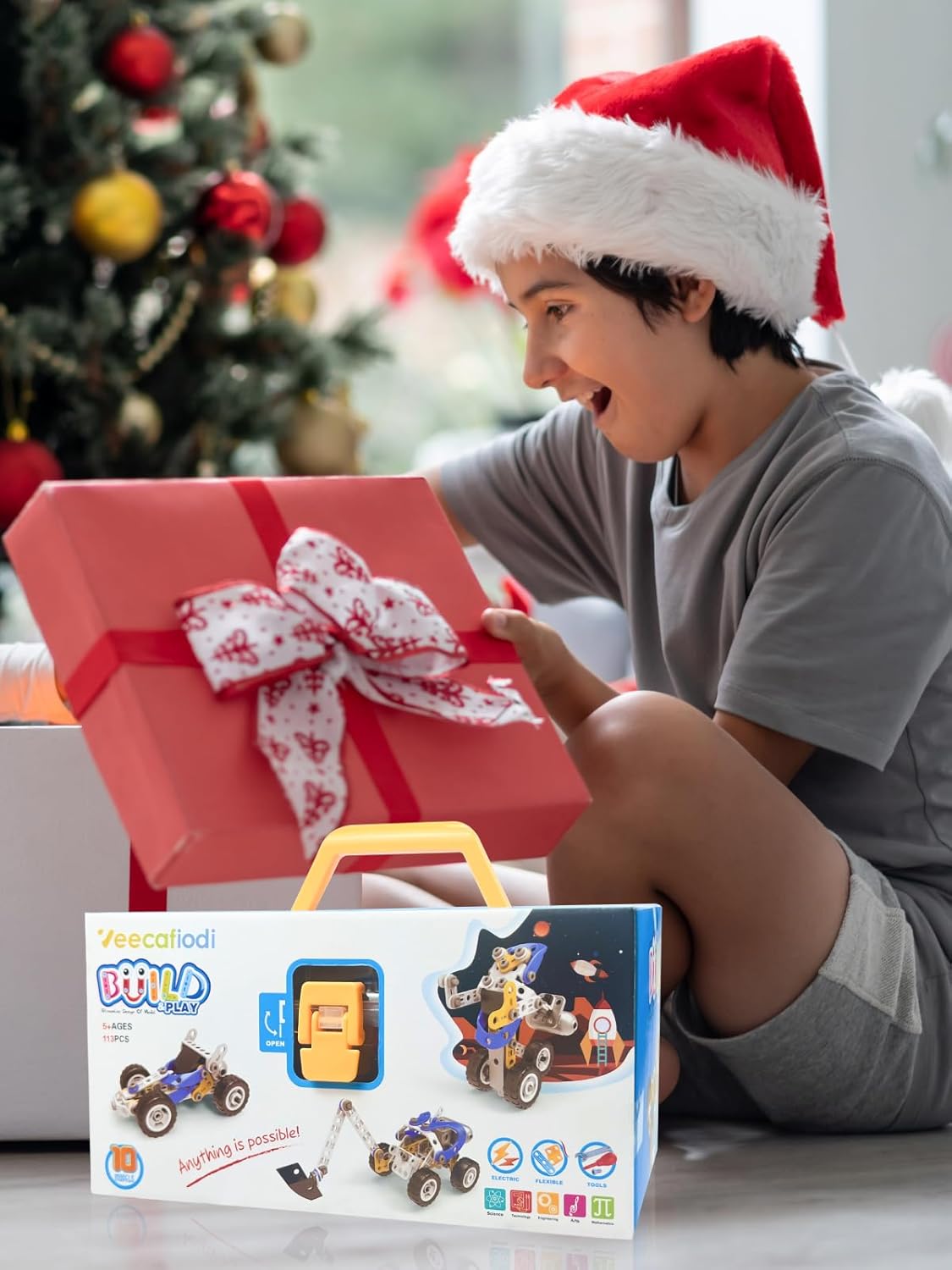STEM Toys for 5 6 7 8+ Year Old Boy, 10 in 1 Electric Building Toys for Kids Ages 4-8 5-7 6-8