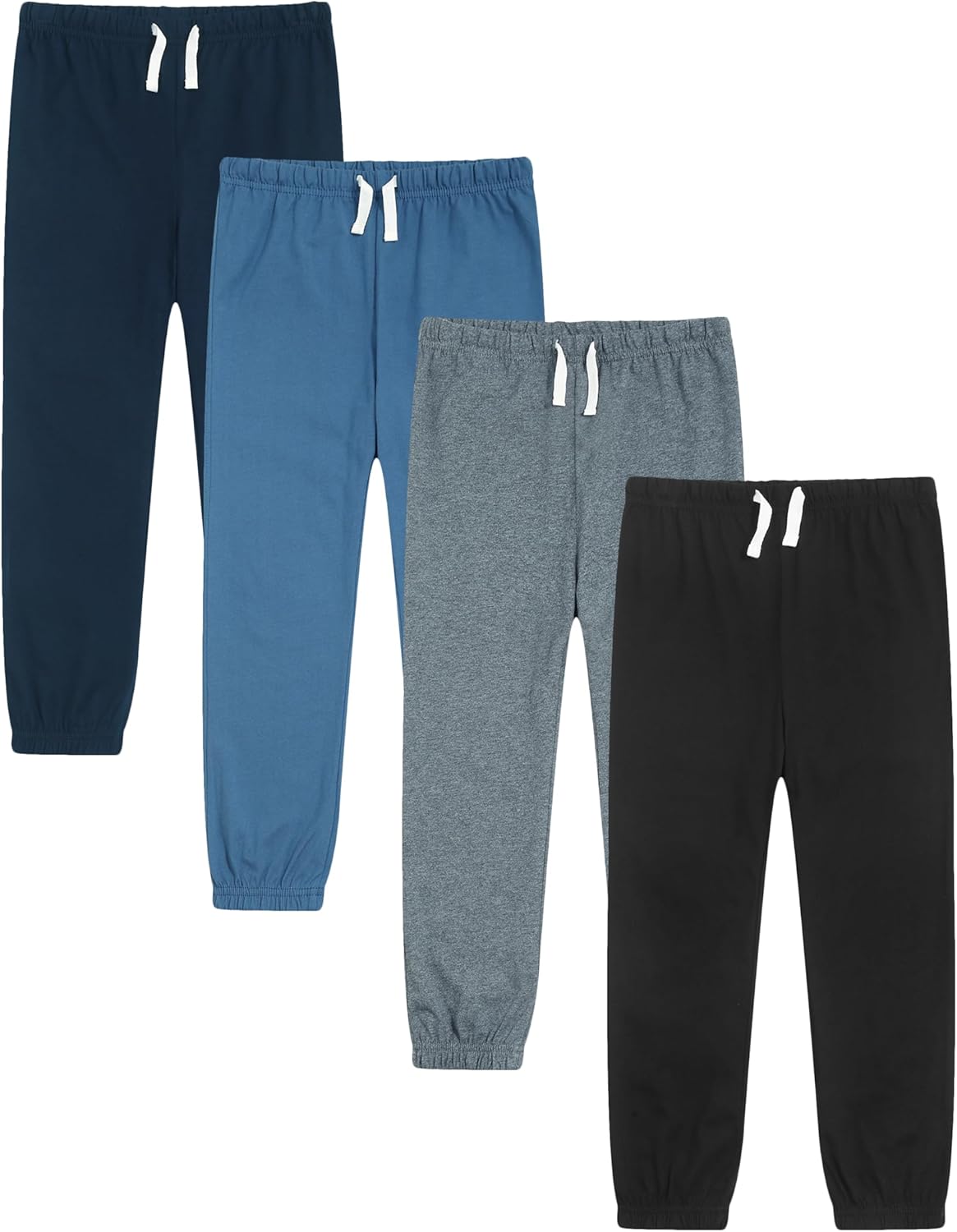 GFQLONG 4 Pack Toddler Boys and Girls Cotton Pants Lightweight Trousers, Kids Summer Casual Solid
