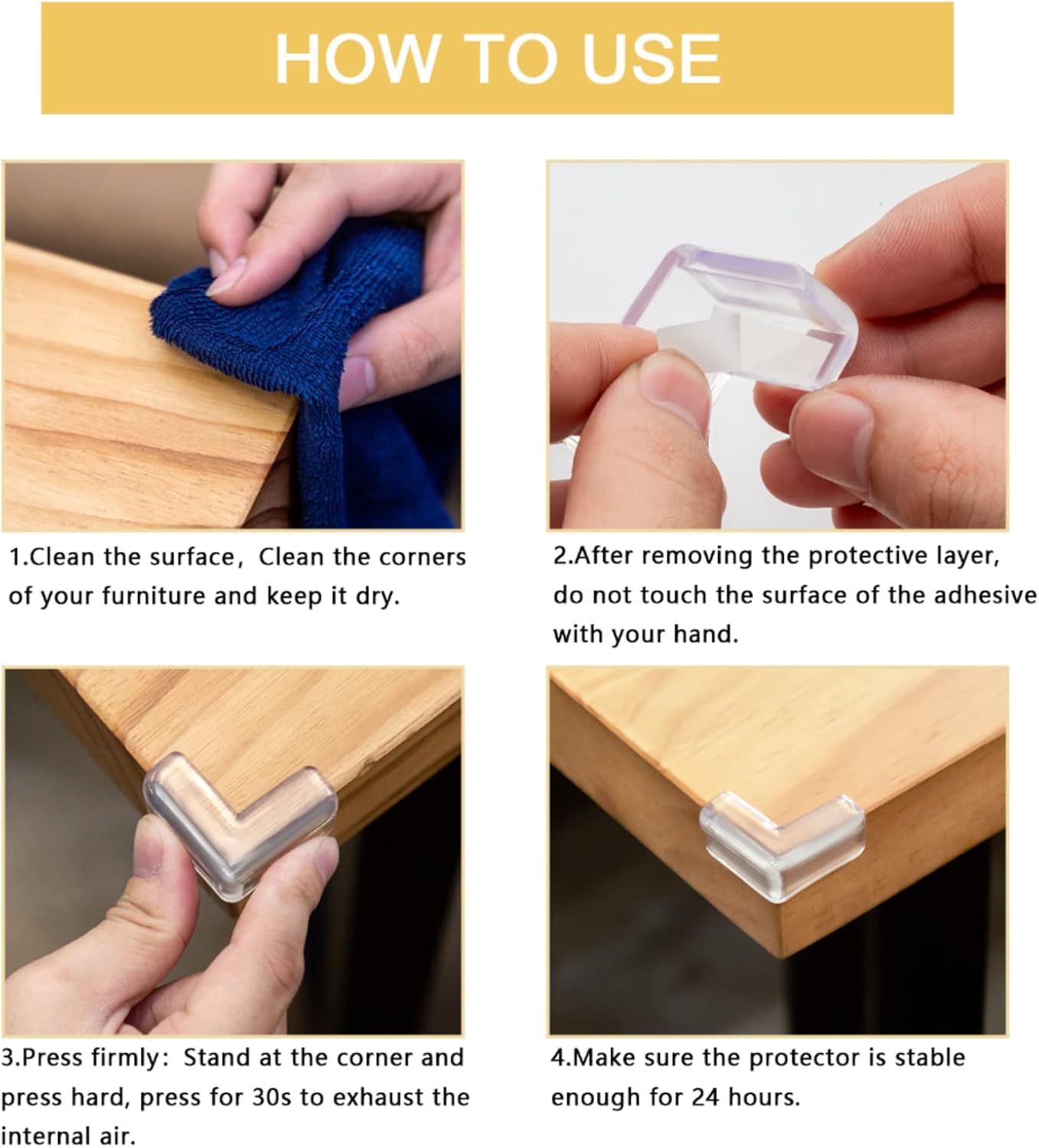 8 Pack Corner Protector for Baby, Clear Furniture Corner Guard & Edge Safety Bumpers for Table