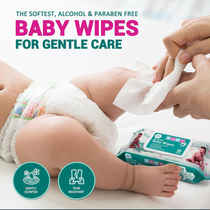 MED PRIDE Scented Baby Wipes Packs in Bulk, 24 Packs X 80 = 1920 Count, Alcohol-Free, Paraben-Free