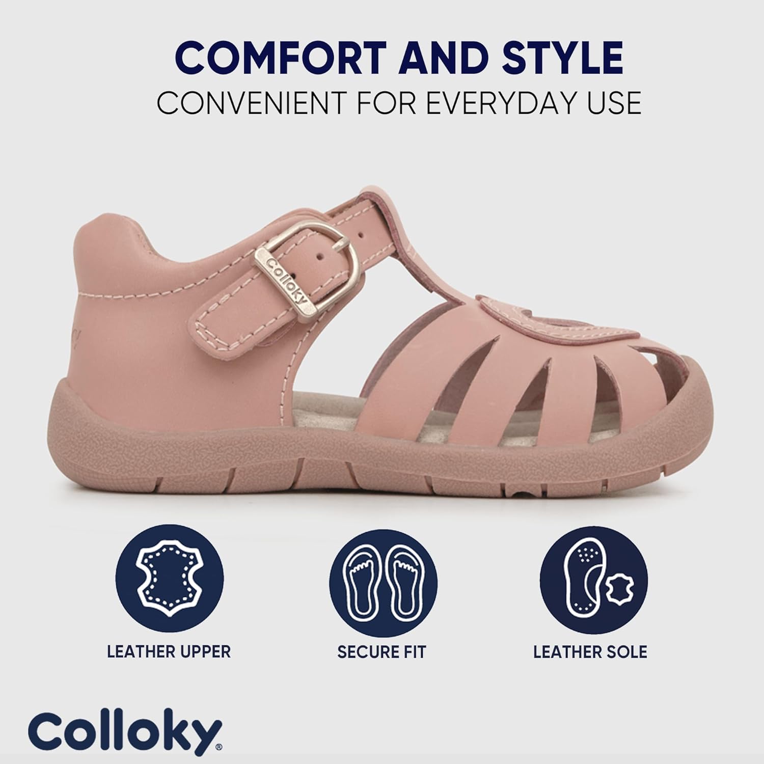 Toddler Girls Fisherman Buckle Sandals - Comfortable Summer Sandals with Closed Toe & Adjustable