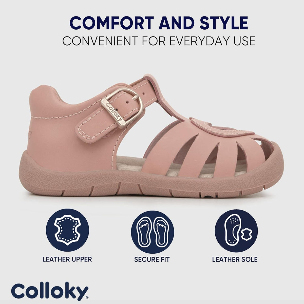 Toddler Girls Fisherman Buckle Sandals - Comfortable Summer Sandals with Closed Toe & Adjustable
