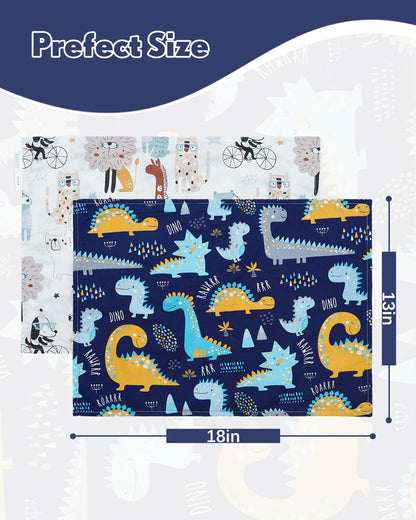 ALVABABY Toddler Pillowcases 2 Pack Organic Cotton Kids Pillow Cover Fit 13"x 18" or 12"x18"