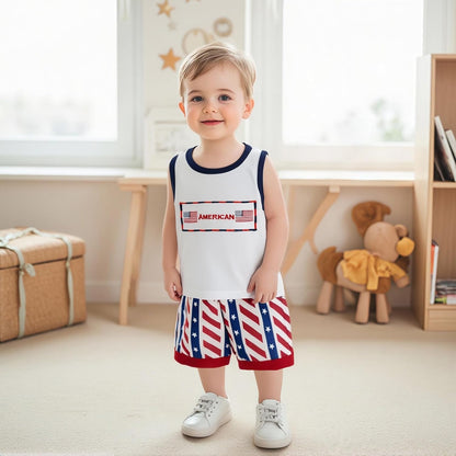 Kupretty Baby Boy Summer Clothes Sleeveless Tank Tops Vest T-Shirt + Casual Shorts Toddler Outfits