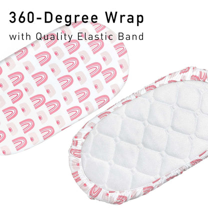 Gllquen Baby Bassinet Sheets 4 Pack, Breathable Cozy Fitted Mattress Sheet, Elastic Travel Crib