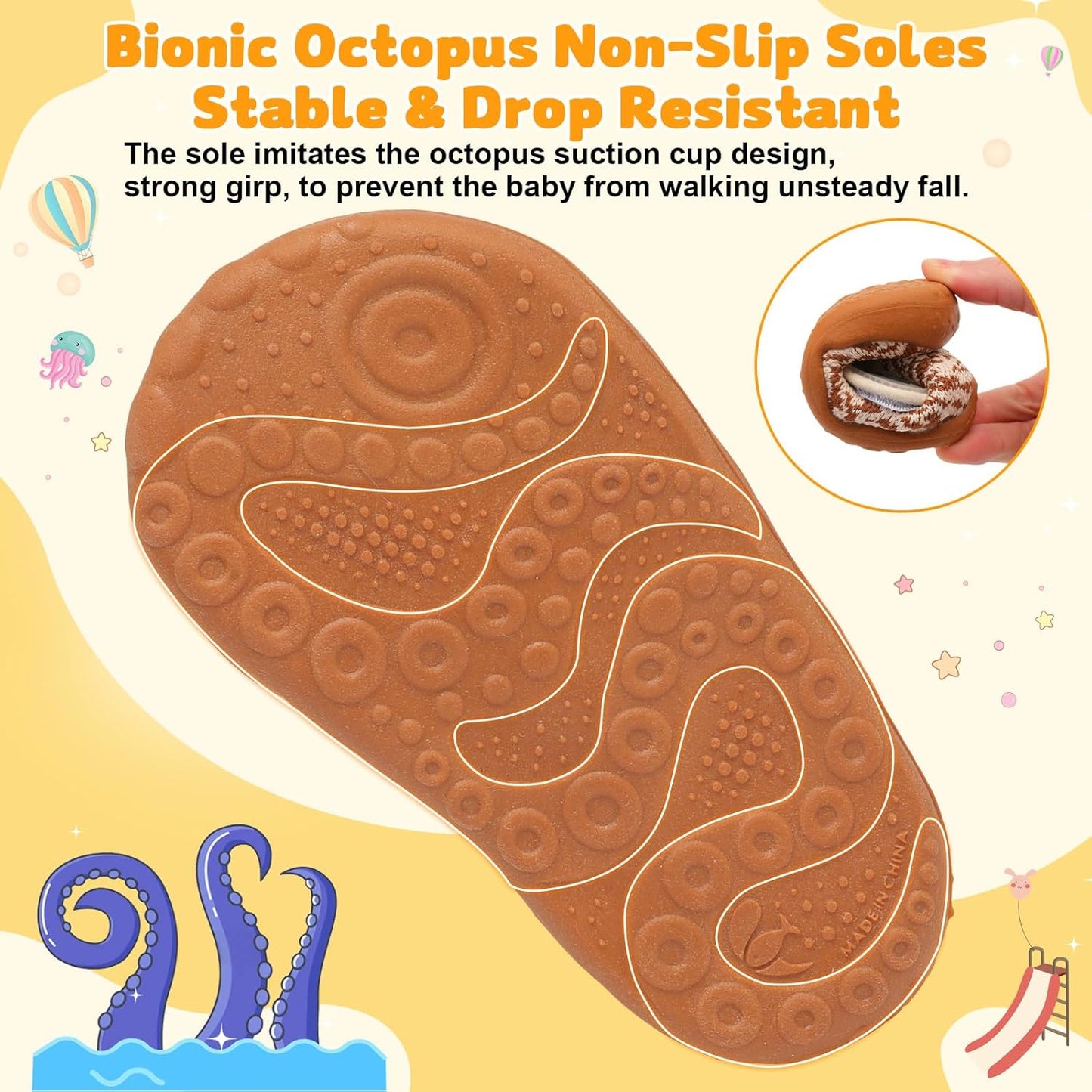 FEETCITY Baby First Walking Shoes Wide Baby Shoes Infant Sneakers Newborn Crib Shoe Barefoot