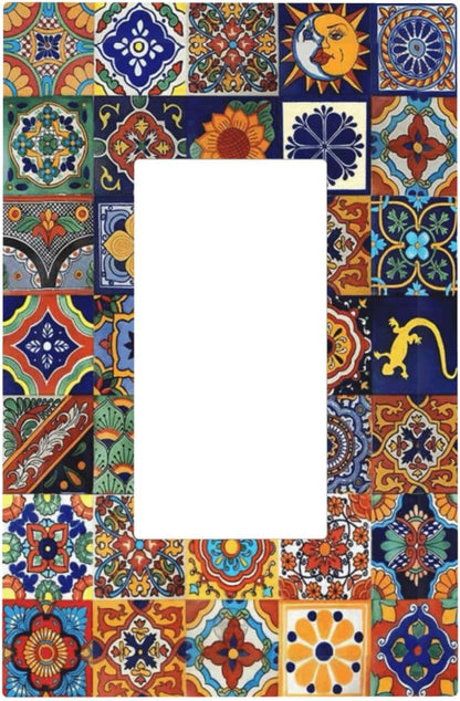 Talavera Mexican Tiles Traditional Color Decoration Print Decorative Outlet Covers 1 Gang Single
