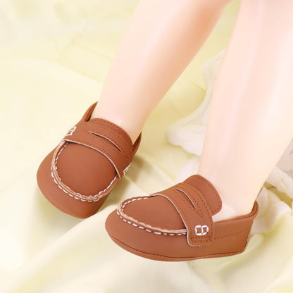 LONSOEN Baby Girls Boys Loafers Prewalker Dress Crib Shoes
