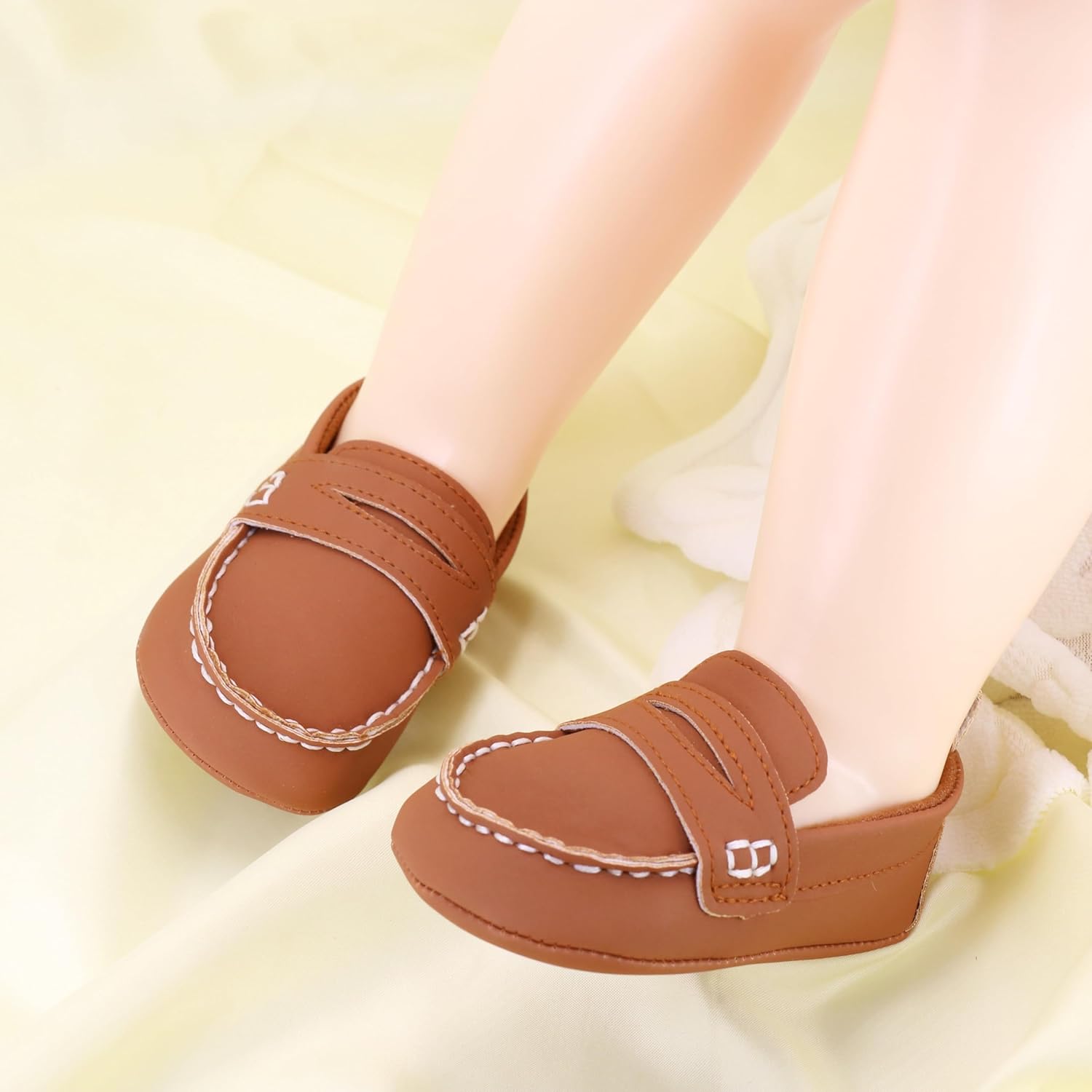 LONSOEN Baby Girls Boys Loafers Prewalker Dress Crib Shoes