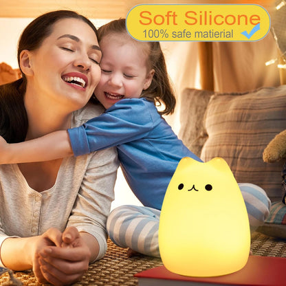 Cat Lamp, Cute Kitty Night Light with Remote Control, Christmas Gifts for Girls Boys Teens