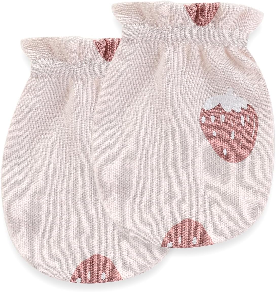 Baby Hat and Mittens Set Newborn Baby Hats Caps for Baby Boys Girls 0-6 Months 100% Cotton