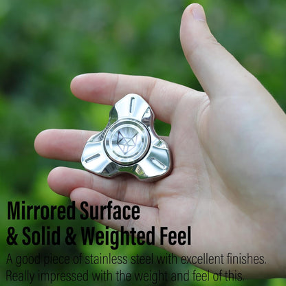 FREELOVE Metal Fidget Spinner, Stainless Steel Heavy, Long Spinning Toys, Cool Silent, Small Mini