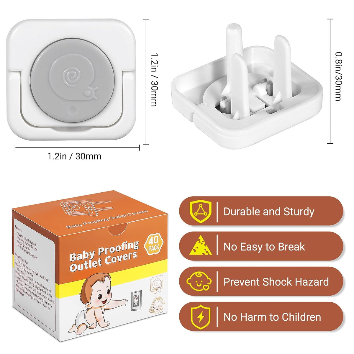 Outlet Covers Baby Proofing, 40 Pack Child Proof Plug Socket Covers Electric Plug Protectors Safety