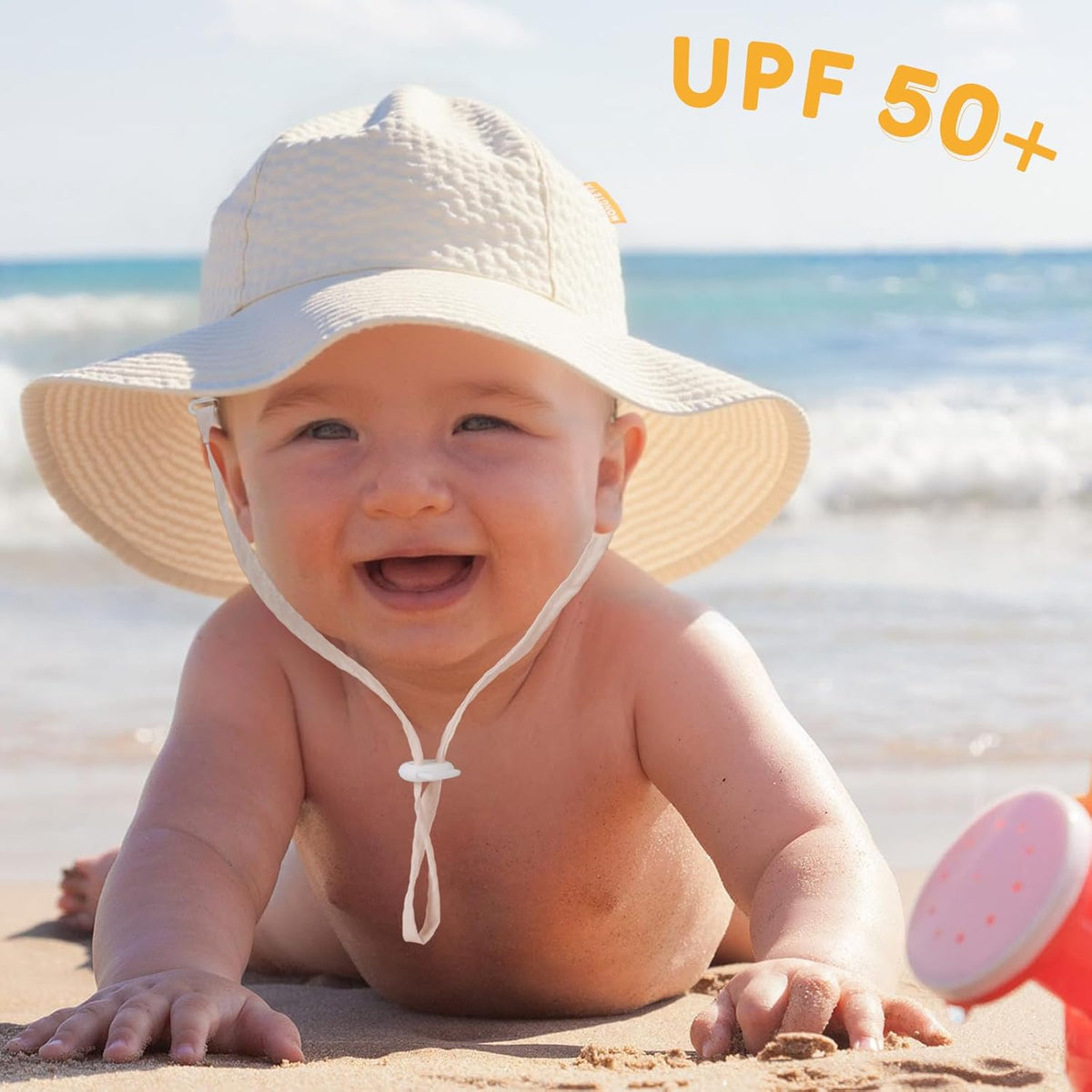 HONGTEYA Baby Sun Hat Toddler Girl Beach Hat Adjustable Outdoor Summer Hat UPF 50+ Sun Protection