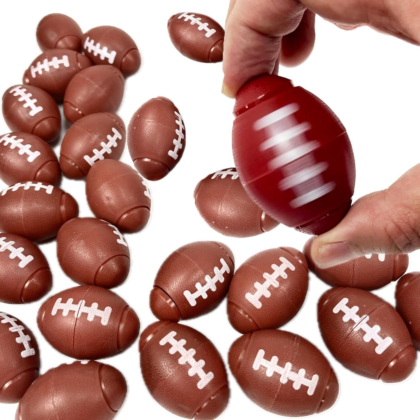 GIFTEXPRESS Football Fidget Spinners - 36 Piece Brown Color Kids 2" Party Favor Toys - Bulk Mini