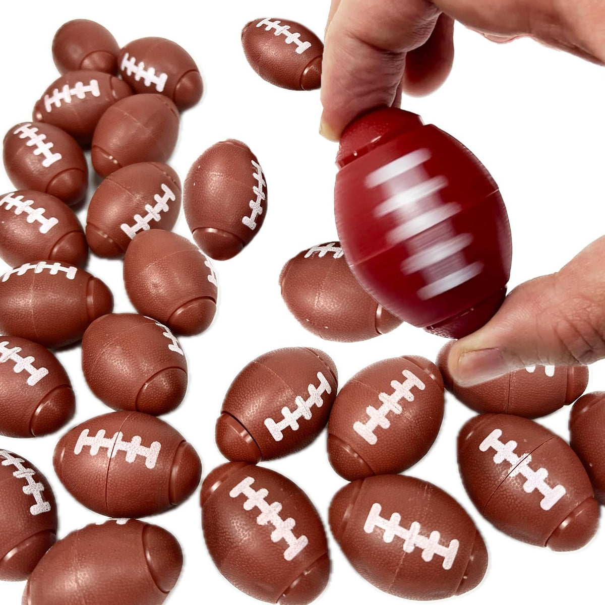 GIFTEXPRESS Football Fidget Spinners - 36 Piece Brown Color Kids 2" Party Favor Toys - Bulk Mini