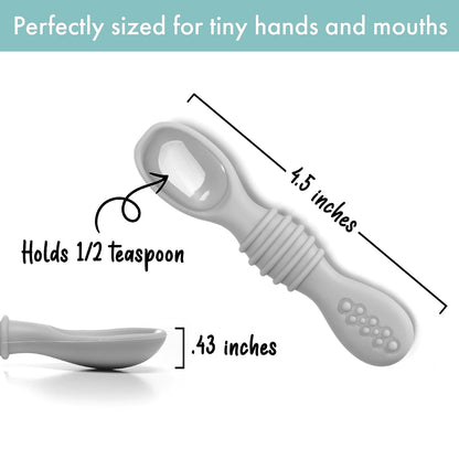 PrimaStella Silicone Chew Spoon Set for Babies and Toddlers - Safety Tested - BPA Free - Microwave