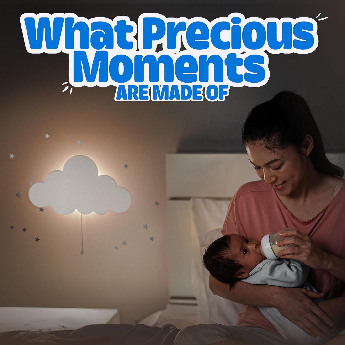 Cloud Light - Floating Cloud Wall Lamps for Nursery & Kids' Bedrooms | Battery-operated Hanging