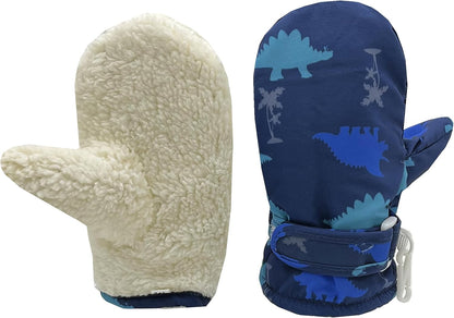 Toddler Gloves Kids Mittens Winter Warm Lined Fleece Gloves Waterproof Snow Baby Mitten for Boys