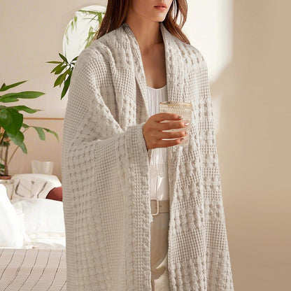 PHF 100% Cotton Waffle Weave Throw Blanket, Soft Lightweight Breathable Cozy Summer Throws for