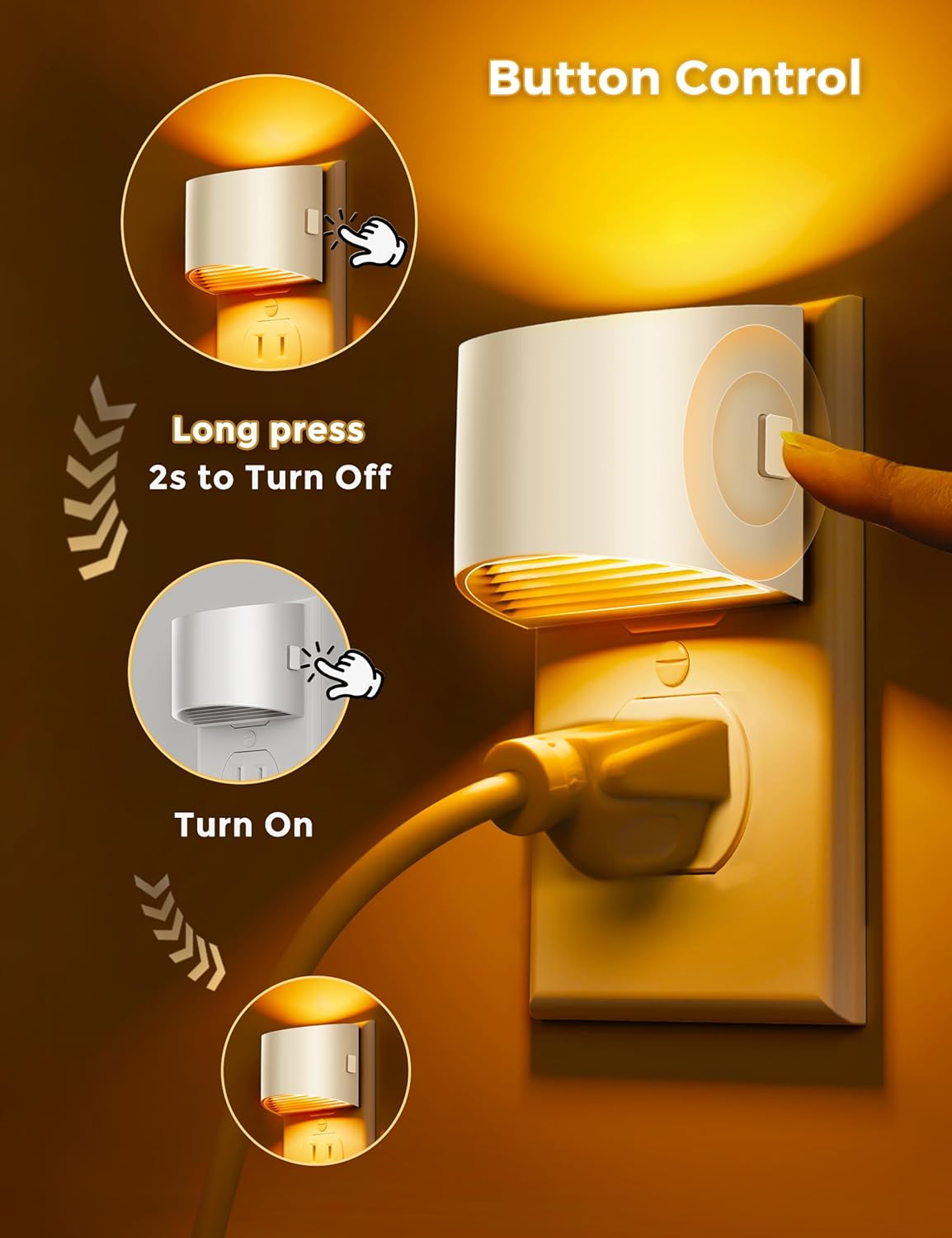 L LOHAS LED Night Light, Night Lights Plug into Wall with Dusk to Dawn Sensor, 3 Brightness Level