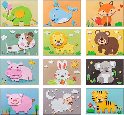 Lovyan 3D EVA Foam Stickers for Toddlers 12PCS Sticky Foam DIY Craft Preschool Art Class Drawing